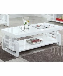 Best Sale ๐ Coaster Transitional Glossy White Coffee Table โ๏ธ