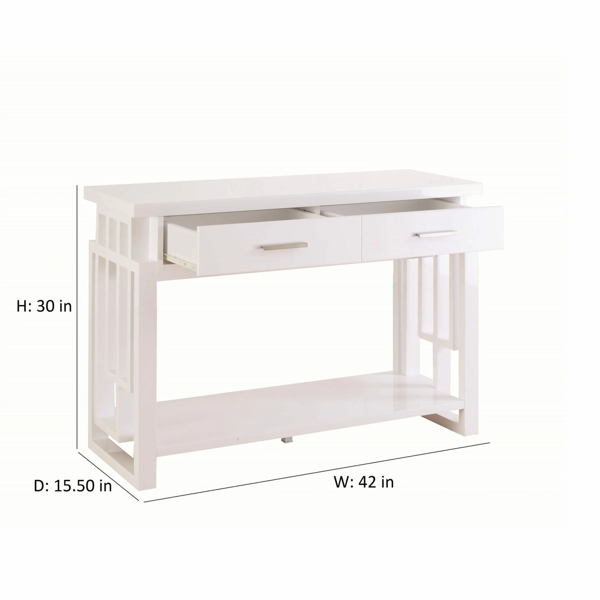Cheap ๐ Coaster Transitional Glossy White Sofa Table - 42" X 15.50" X 30" โจ - Image 5