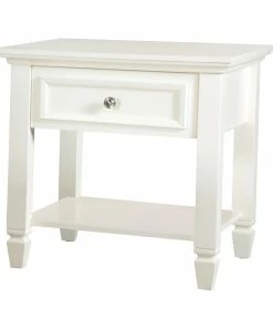 Discount 💯 Coaster White Square 1-drawer End Table With Lower Shelf ⭐