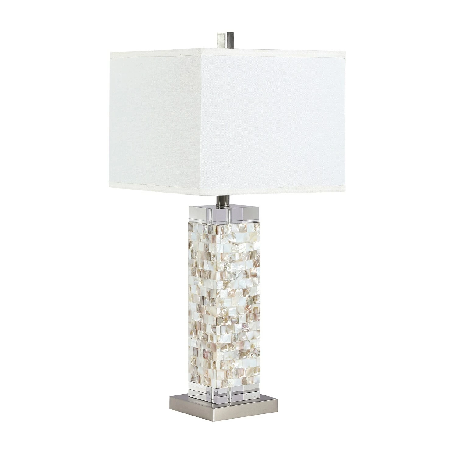 Top 10 ⭐ Coaster White Square Shade Table Lamp With Crystal Base 🤩 - Image 3