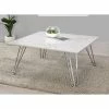 Brand new 👍 Coaster White And Chrome Hairpin Leg Square Coffee Table 🛒