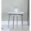 Deals ✨ Coaster White And Chrome Round End Table With Metal Legs 😉
