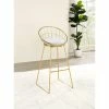 Discount 😍 Coaster White And Matte Brass Padded Seat Bar Stools (Set Of 2) 🛒